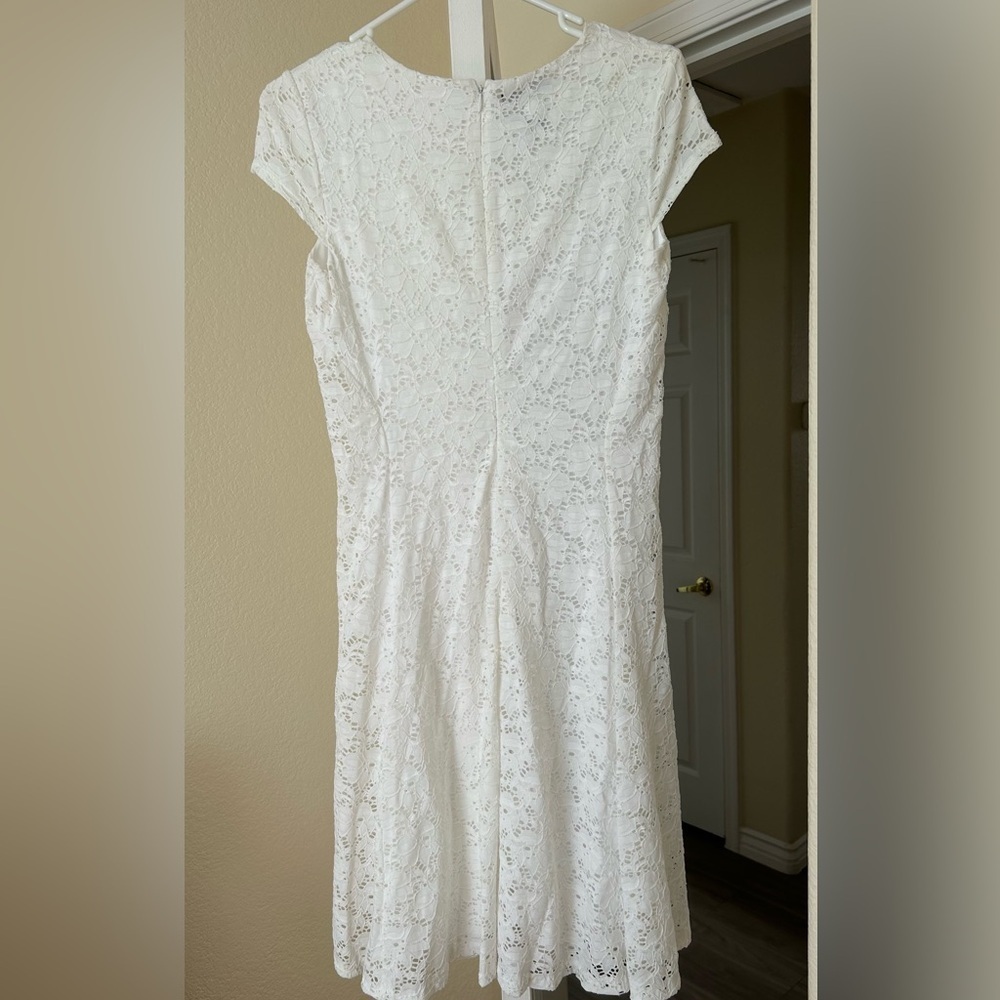 Alfani White Lace Dress, Size 6 - Picture 4 of 6